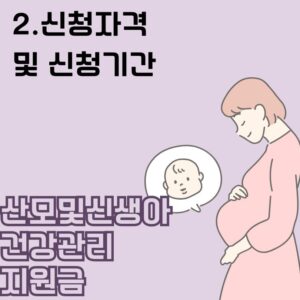 산모및신생아건강관리지원금신청자격및신청기간