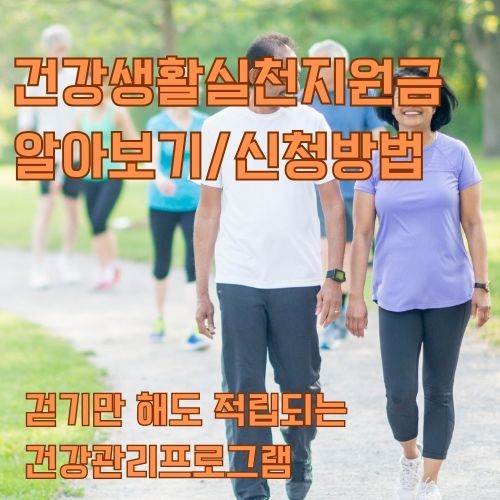 걷기만해도 적립되는 건강생활실천지원금에 대해서 알아봅니다
