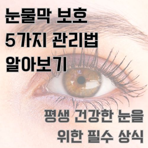 안구건조를 관리하기 위한 눈물막 보호 방법에 대해서 소개합니다.