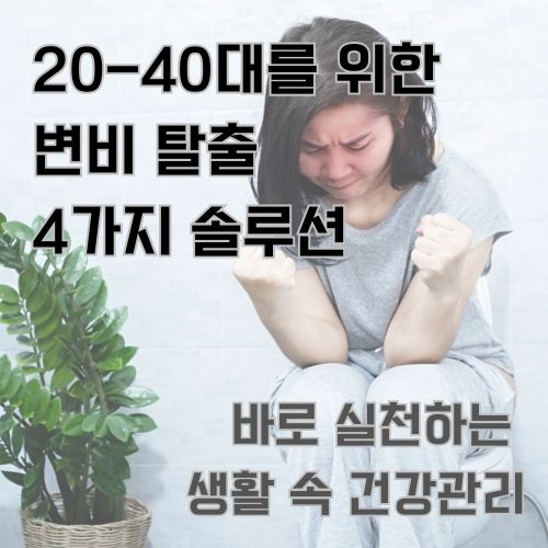 20대에서40대를 위한 변비 탈출 4가지 솔루션에 대해서 소개합니다.