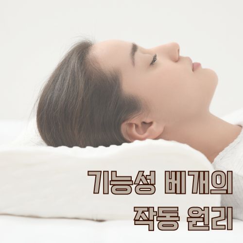 기능성 베개를 사용한 올바른 수면 자세와 목 정렬 상태 시연