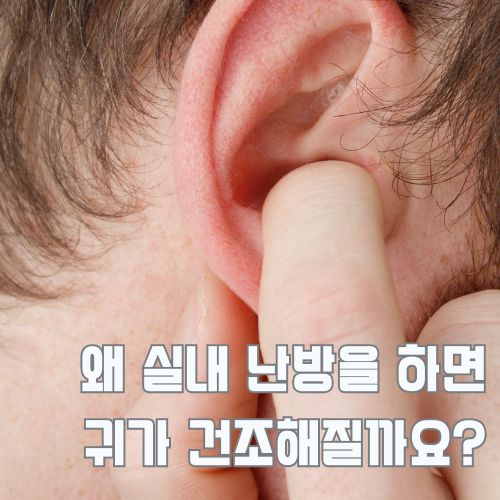 귀 건조증의 대표적인 증상인 귀 가려움을 보여주는 클로즈업 이미지, 귀 건강 관리의 중요성 강조