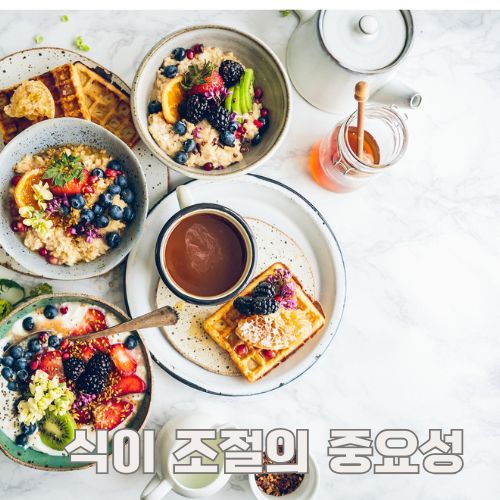 과민성 방광염 예방을 위한 건강한 아침 식단과 수분 섭취 모습